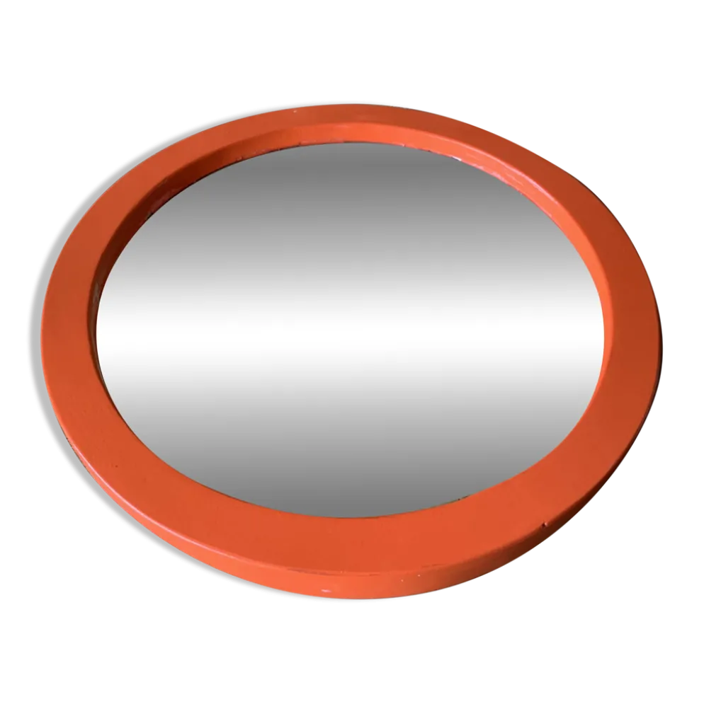 Miroir en bois orange