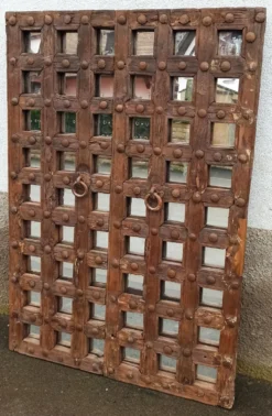 Miroir en bois original avec croisillons
