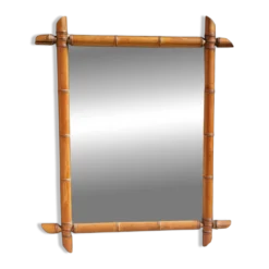 Miroir en bois tourné façon bambou 58*73 cm