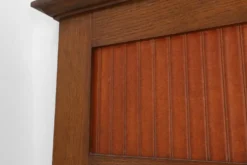 Miroir en chêne Art Déco français avec panneau cannelé, vers 1930