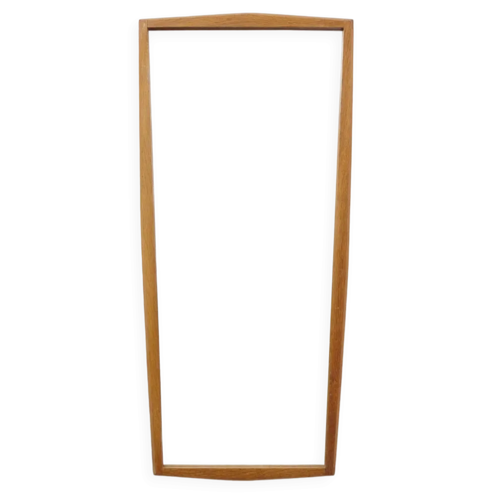 Miroir en chêne des années 60, 84 x 38.5 cm.