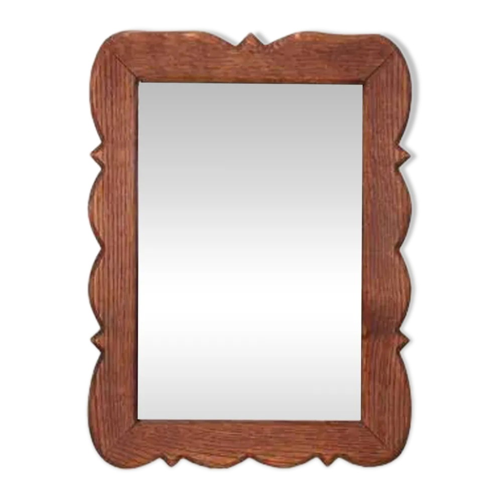 Miroir en chêne massif avec bord festonné