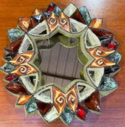 Miroir en céramique de Roland Zobel Atelier Les Cyclades Anduze