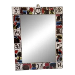 Miroir en céramique des années 60
