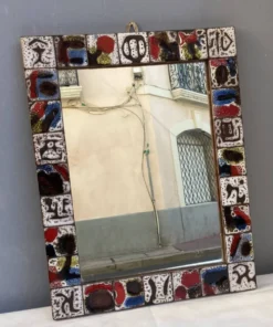 Miroir en céramique des années 60