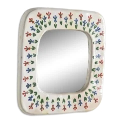 Miroir en céramique, Les Quatre Potiers, France circa 1965