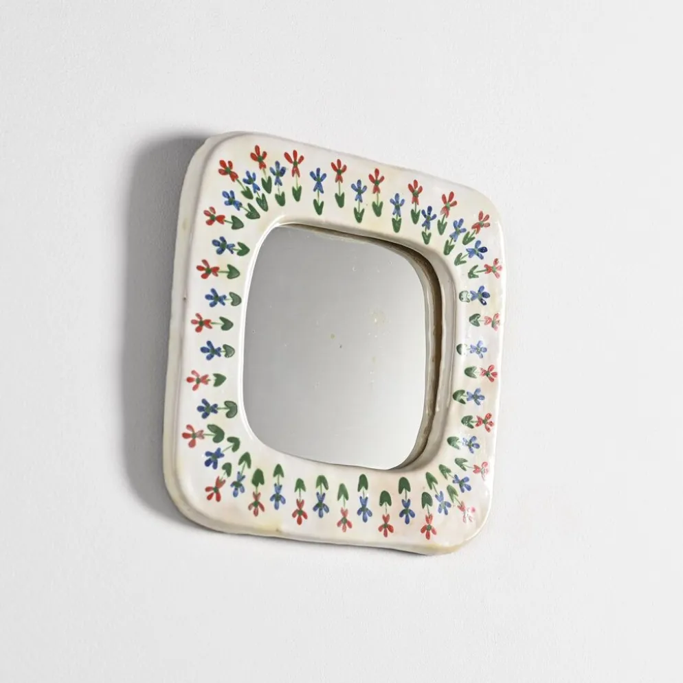 Miroir en céramique, Les Quatre Potiers, France circa 1965