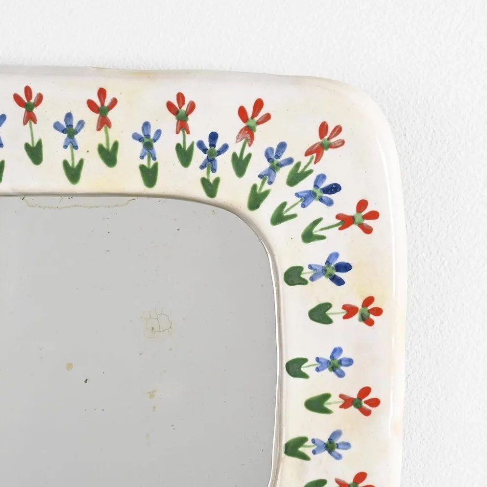 Miroir en céramique, Les Quatre Potiers, France circa 1965