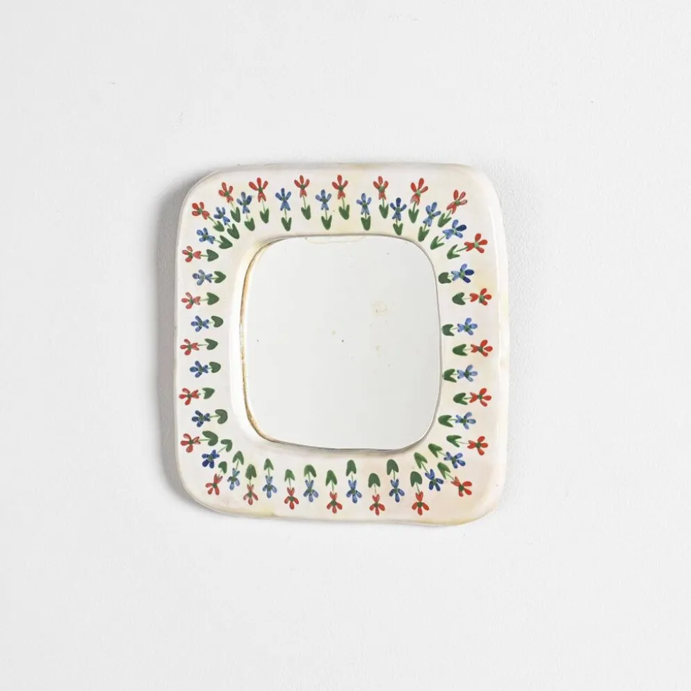 Miroir en céramique, Les Quatre Potiers, France circa 1965