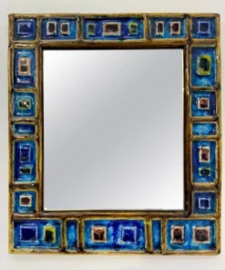 Miroir en céramique mid century