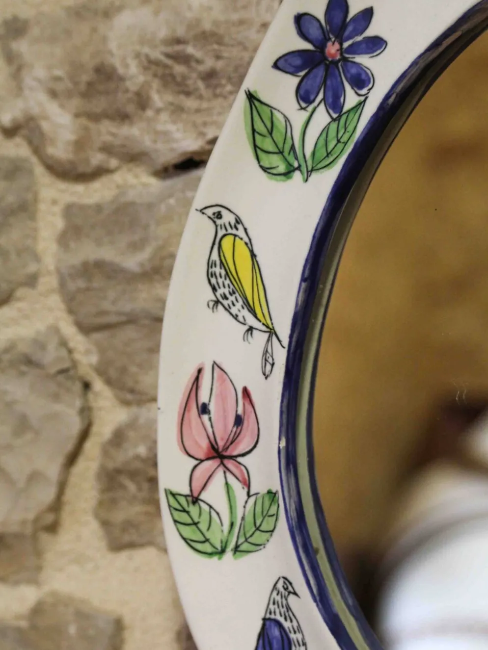 Miroir en céramique par Jean de Lespinasse