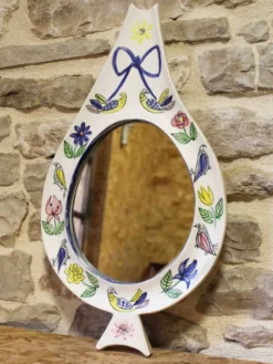 Miroir en céramique par Jean de Lespinasse