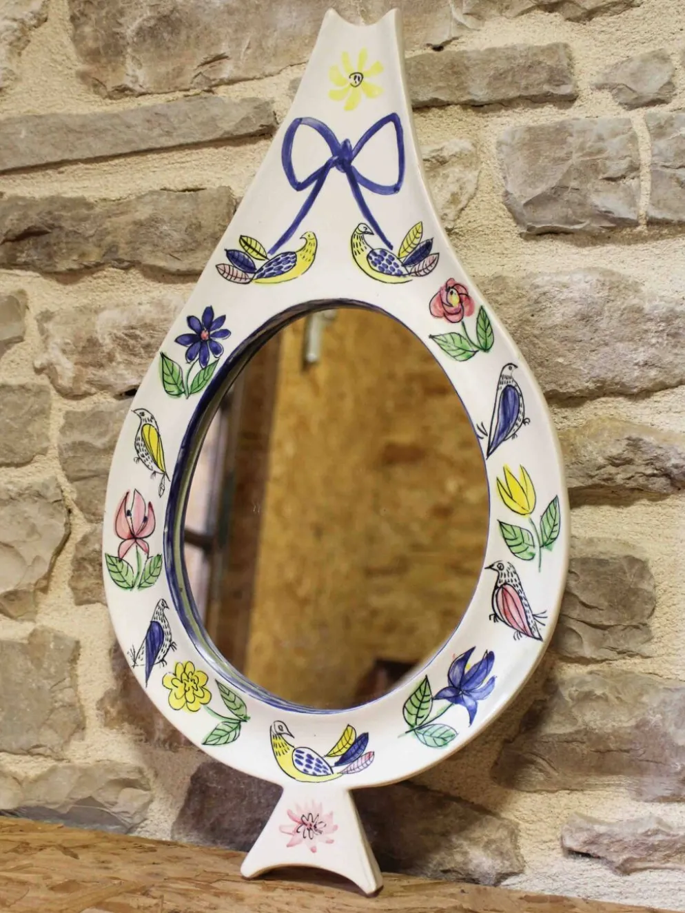 Miroir en céramique par Jean de Lespinasse