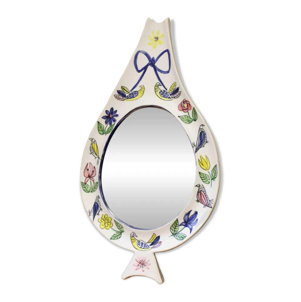 Miroir en céramique par Jean de Lespinasse