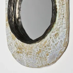 Miroir en céramique par Jean-Pierre Viot, France, vers 1970