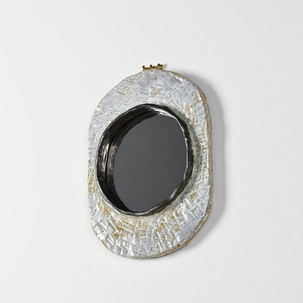 Miroir en céramique par Jean-Pierre Viot, France, vers 1970