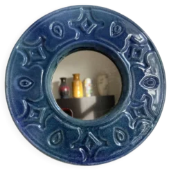 Miroir en céramique Paul Artus années 60
