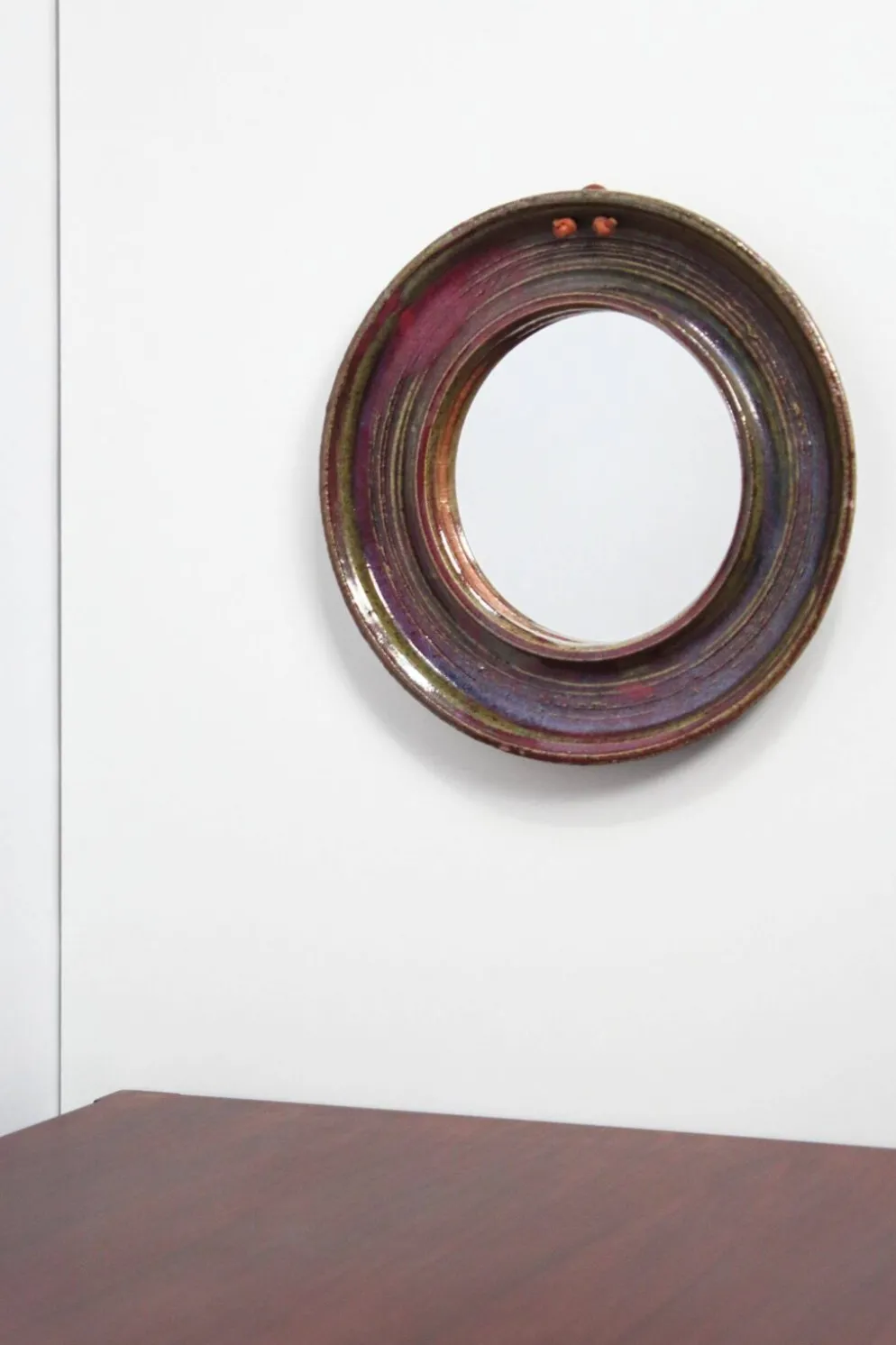 Miroir en céramique vert