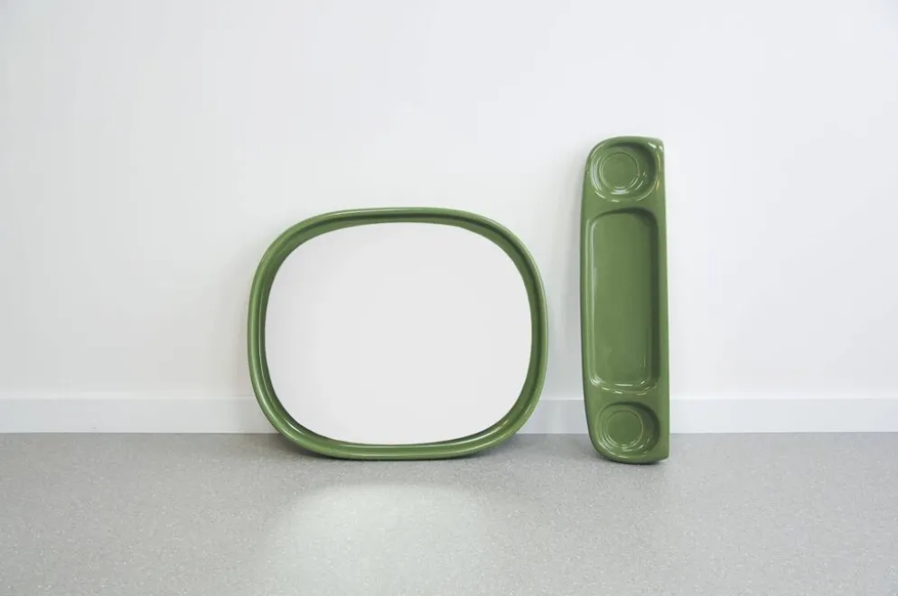 Miroir en céramique verte Sphinx