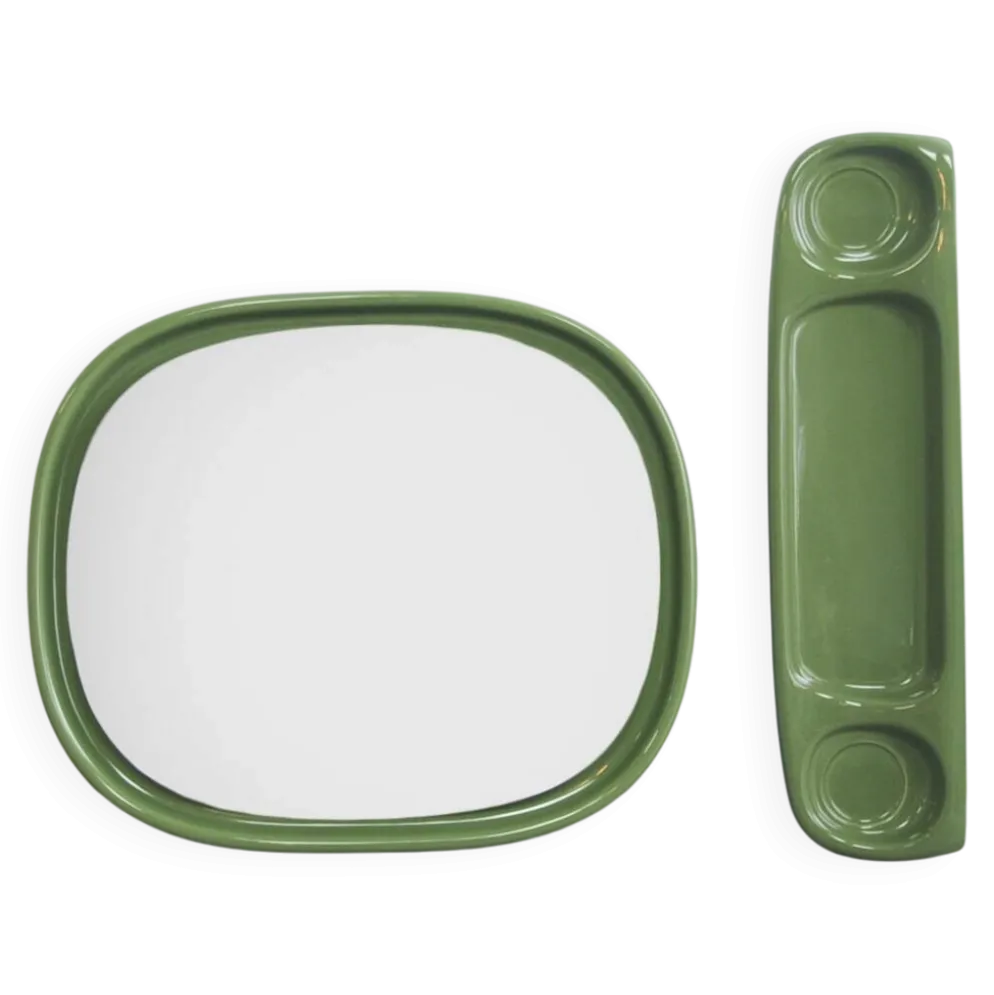 Miroir en céramique verte Sphinx