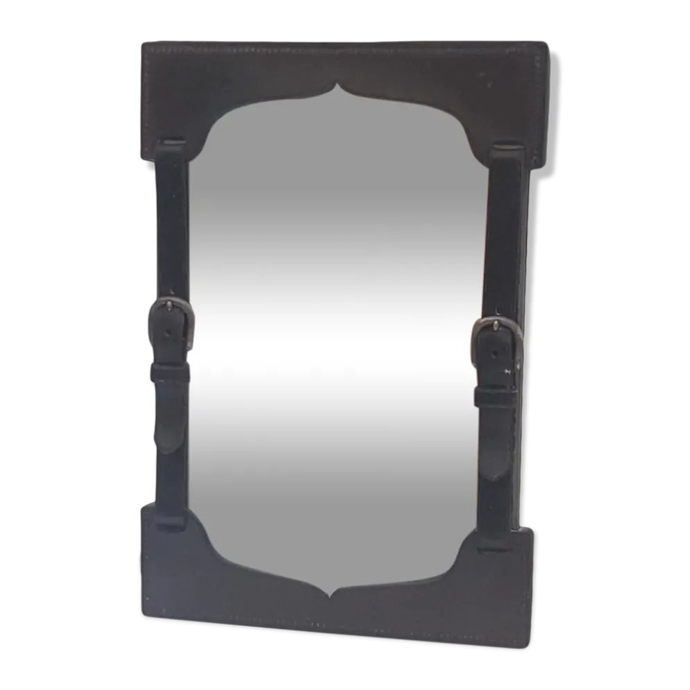 Miroir en cuir 26x38cm