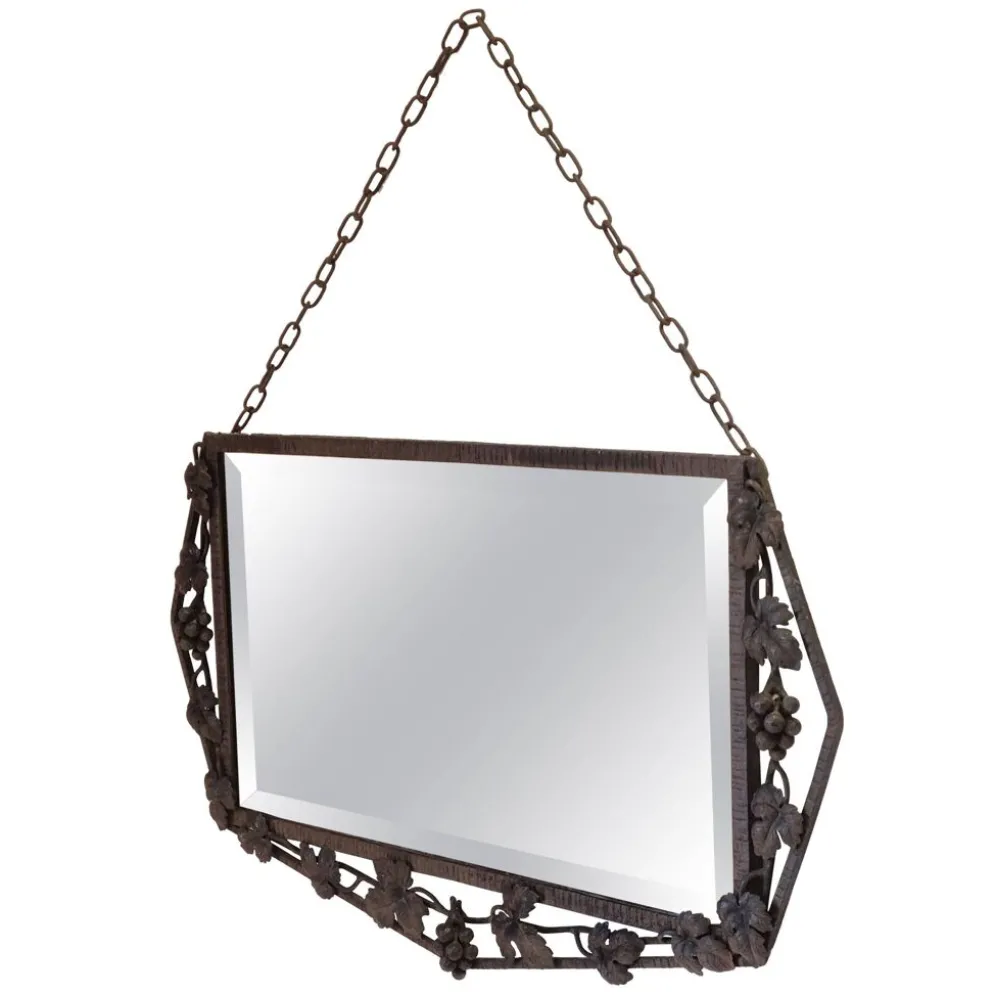 Miroir en fer Art Déco français, années 1930