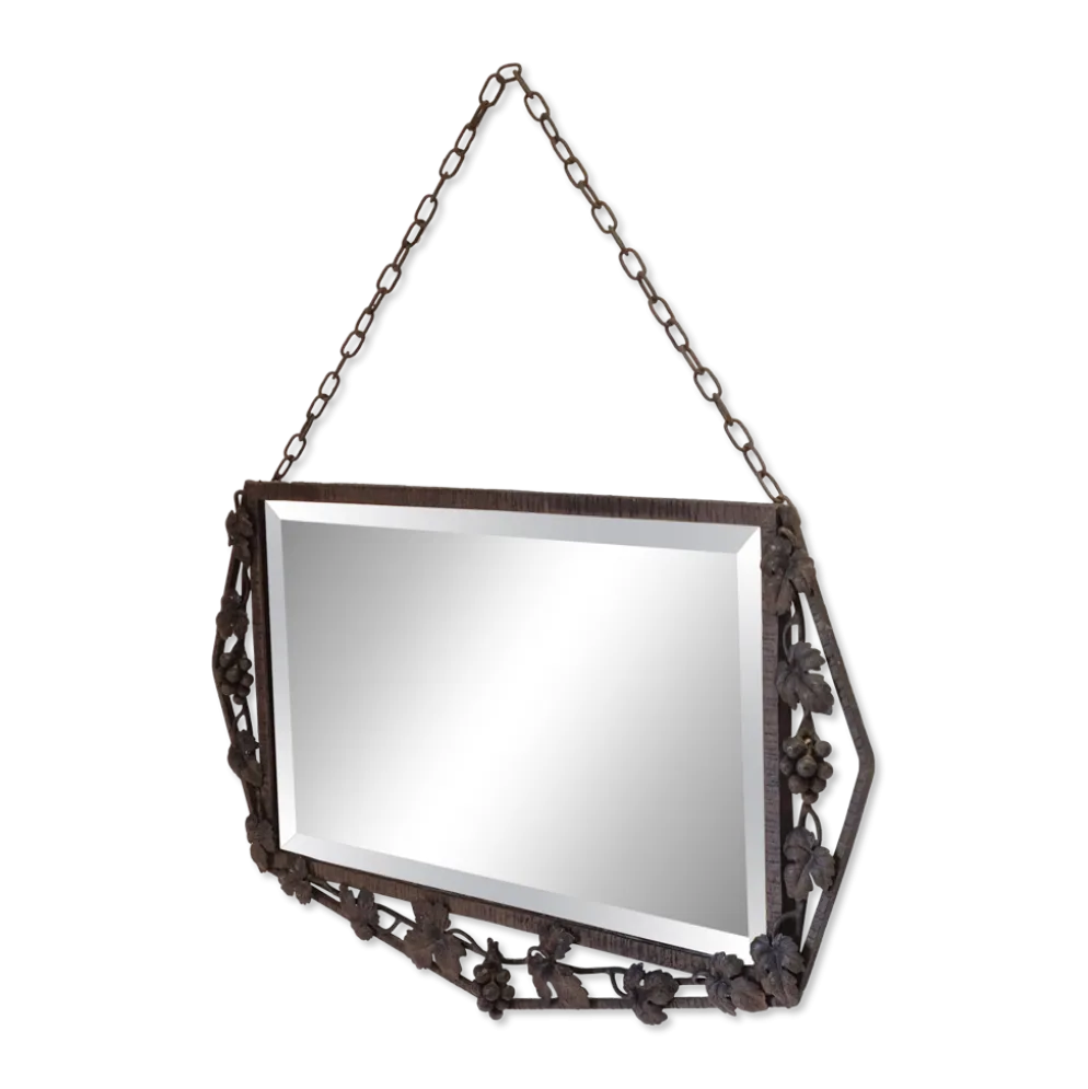 Miroir en fer Art Déco français, années 1930