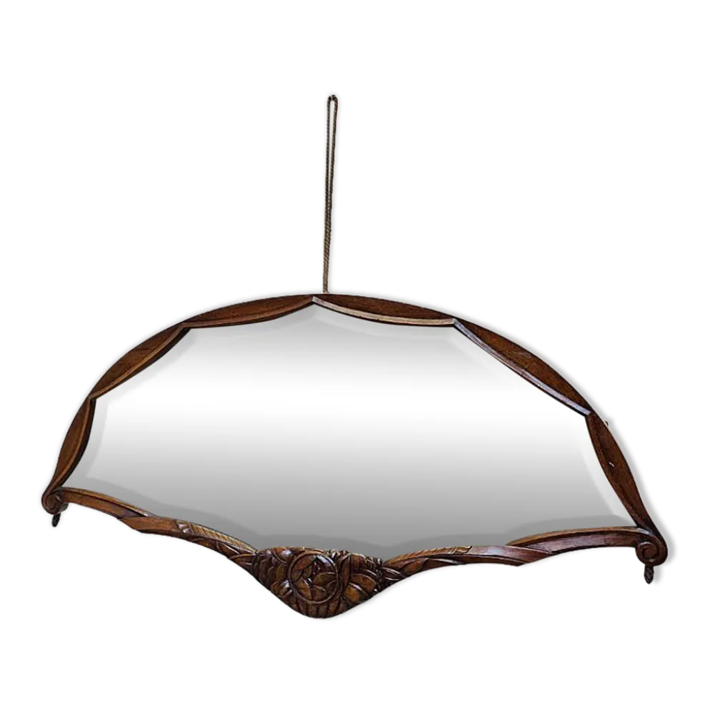 Miroir en forme d'éventail Art Déco français, années 1920