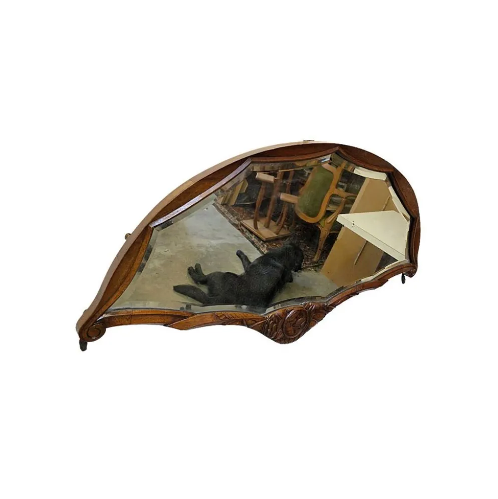 Miroir en forme d'éventail Art Déco français, années 1920
