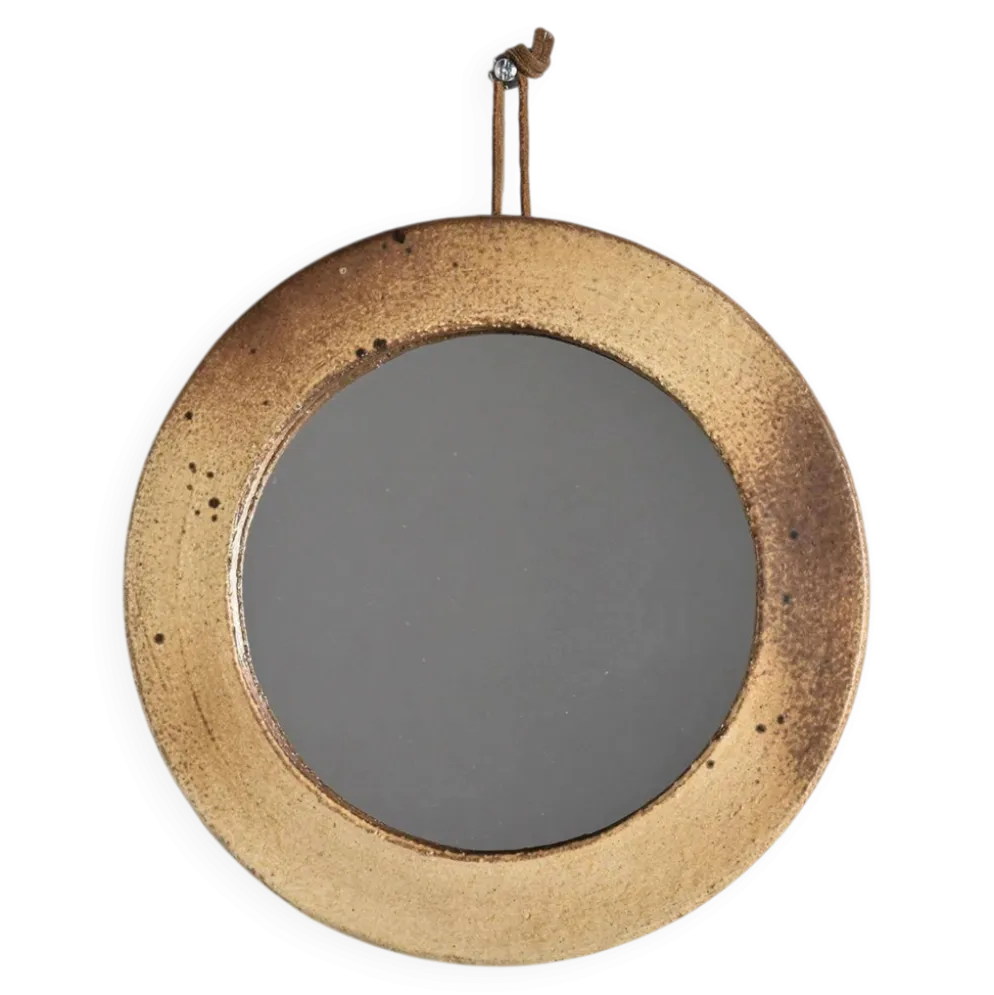 Miroir en grès émaillé, France, vers 1970