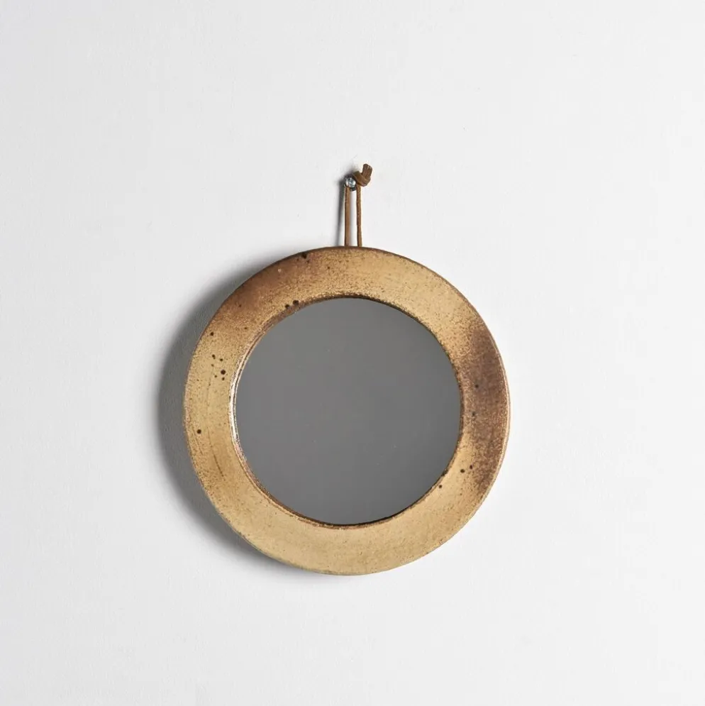Miroir en grès émaillé, France, vers 1970