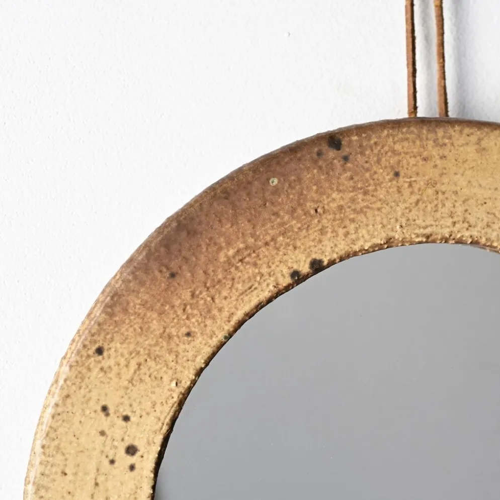 Miroir en grès émaillé, France, vers 1970