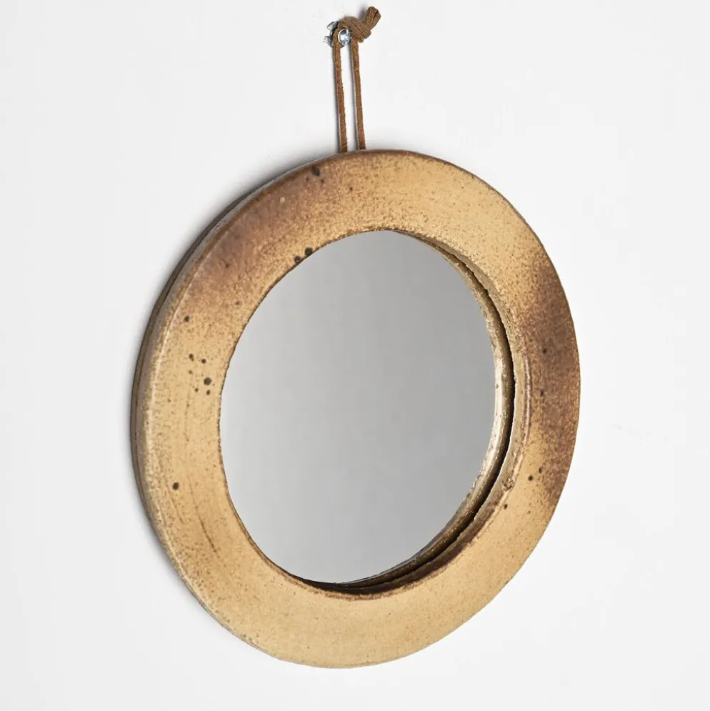 Miroir en grès émaillé, France, vers 1970