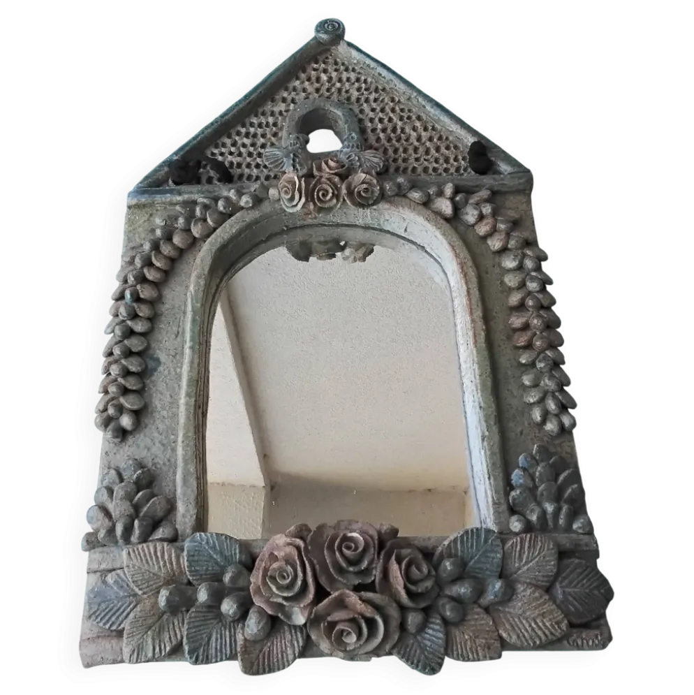 Miroir en grès signé Catido