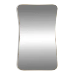 Miroir en laiton doré dans le style de Gio Ponti. Années 1980/90.