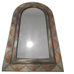 Miroir en laiton et cuivre