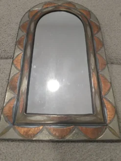 Miroir en laiton et cuivre