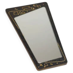 Miroir en laiton et mosaïque patiné, milieu XXème