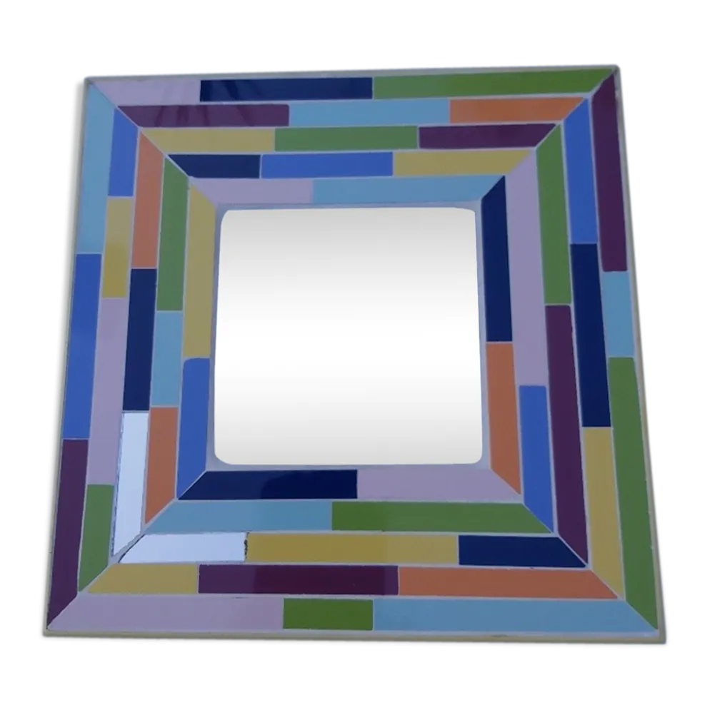 Miroir en marquèterie carrelage - 32x33cm