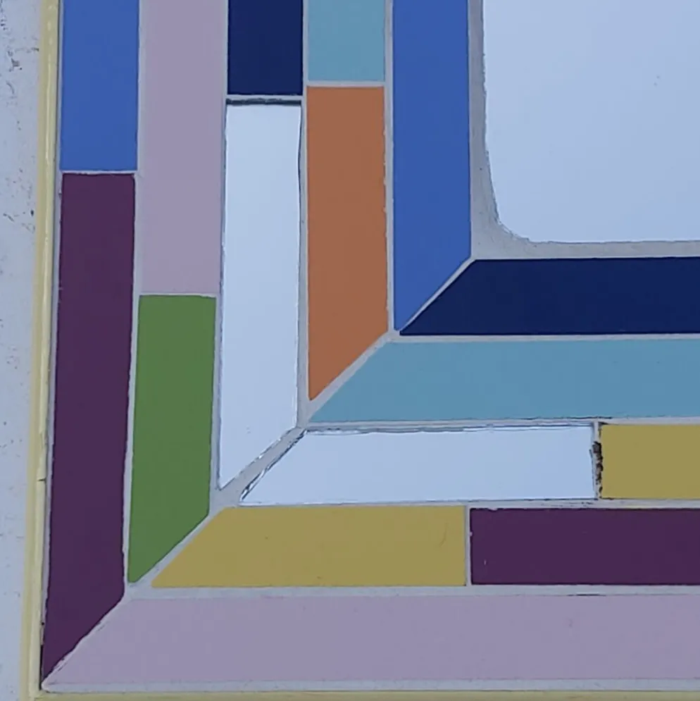 Miroir en marquèterie carrelage - 32x33cm