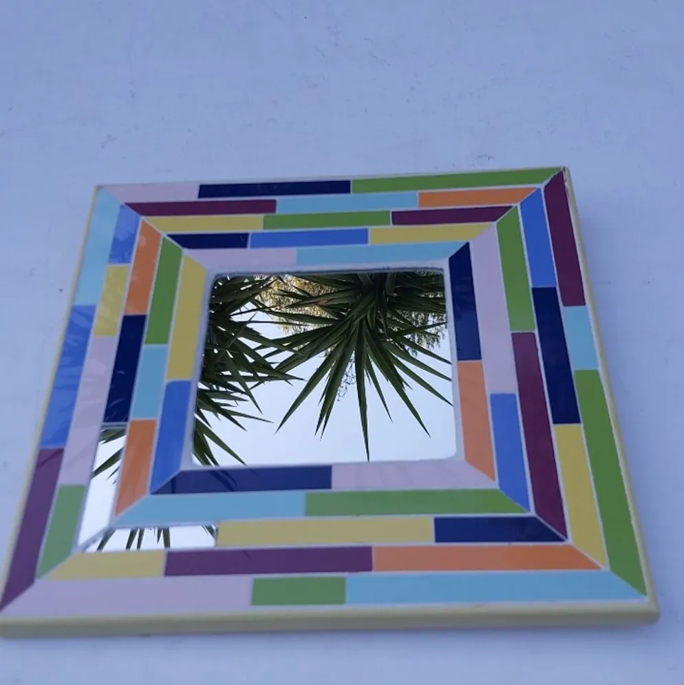 Miroir en marquèterie carrelage - 32x33cm