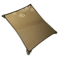 Miroir en metal argenté bord incurvé