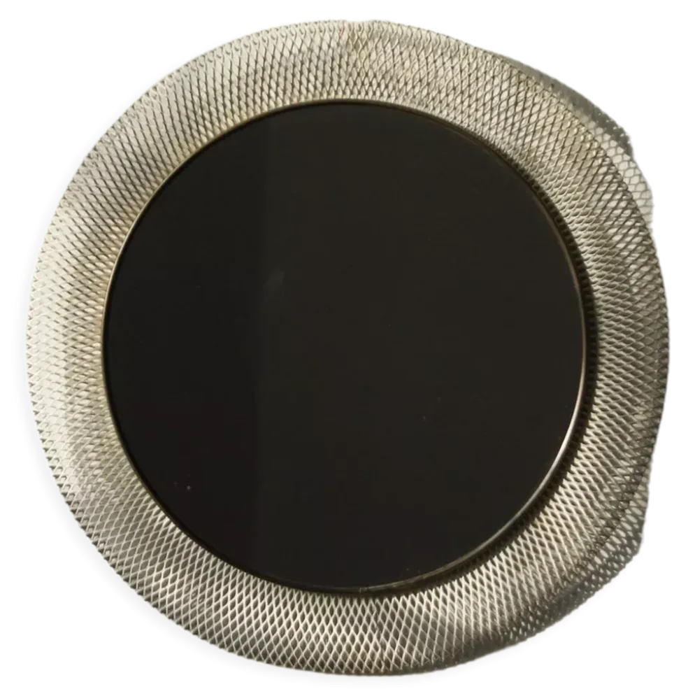 Miroir en métal blanc et laiton du milieu du siècle de Vereinigte Münchner Werkstätten, années 1950