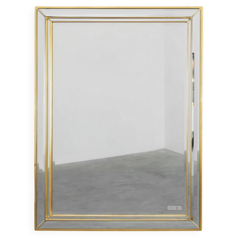 Miroir en métal Hollywood Regency par Deknudt, Belgique, 20e siècle