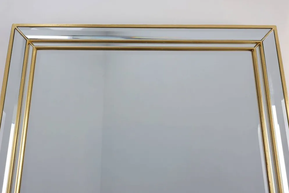 Miroir en métal Hollywood Regency par Deknudt, Belgique, 20e siècle