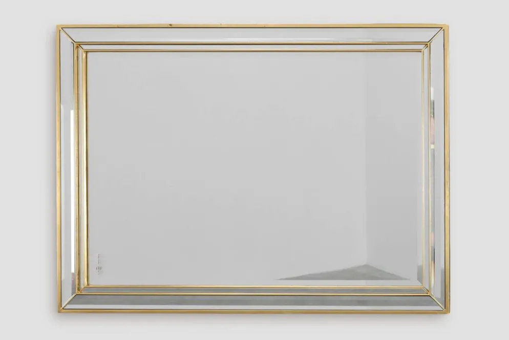 Miroir en métal Hollywood Regency par Deknudt, Belgique, 20e siècle
