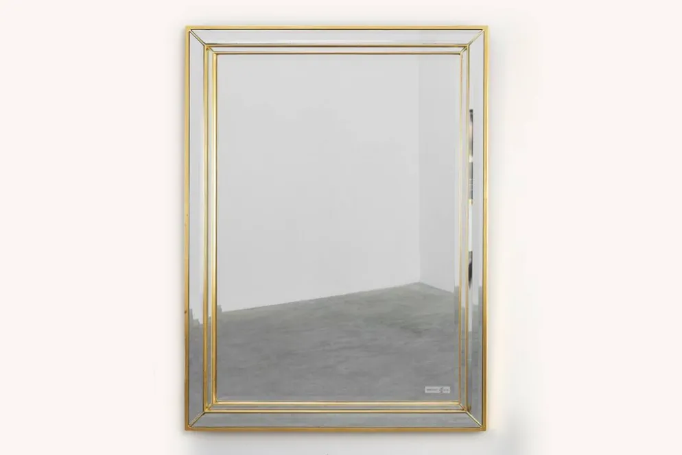 Miroir en métal Hollywood Regency par Deknudt, Belgique, 20e siècle