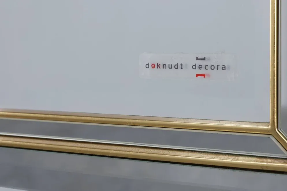 Miroir en métal Hollywood Regency par Deknudt, Belgique, 20e siècle