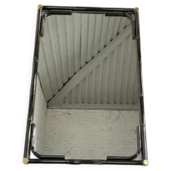 Miroir en métal noir et laiton finission canon de fusil
