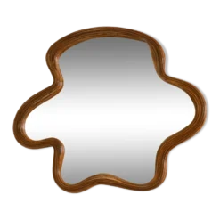 Miroir en osier de forme oranique